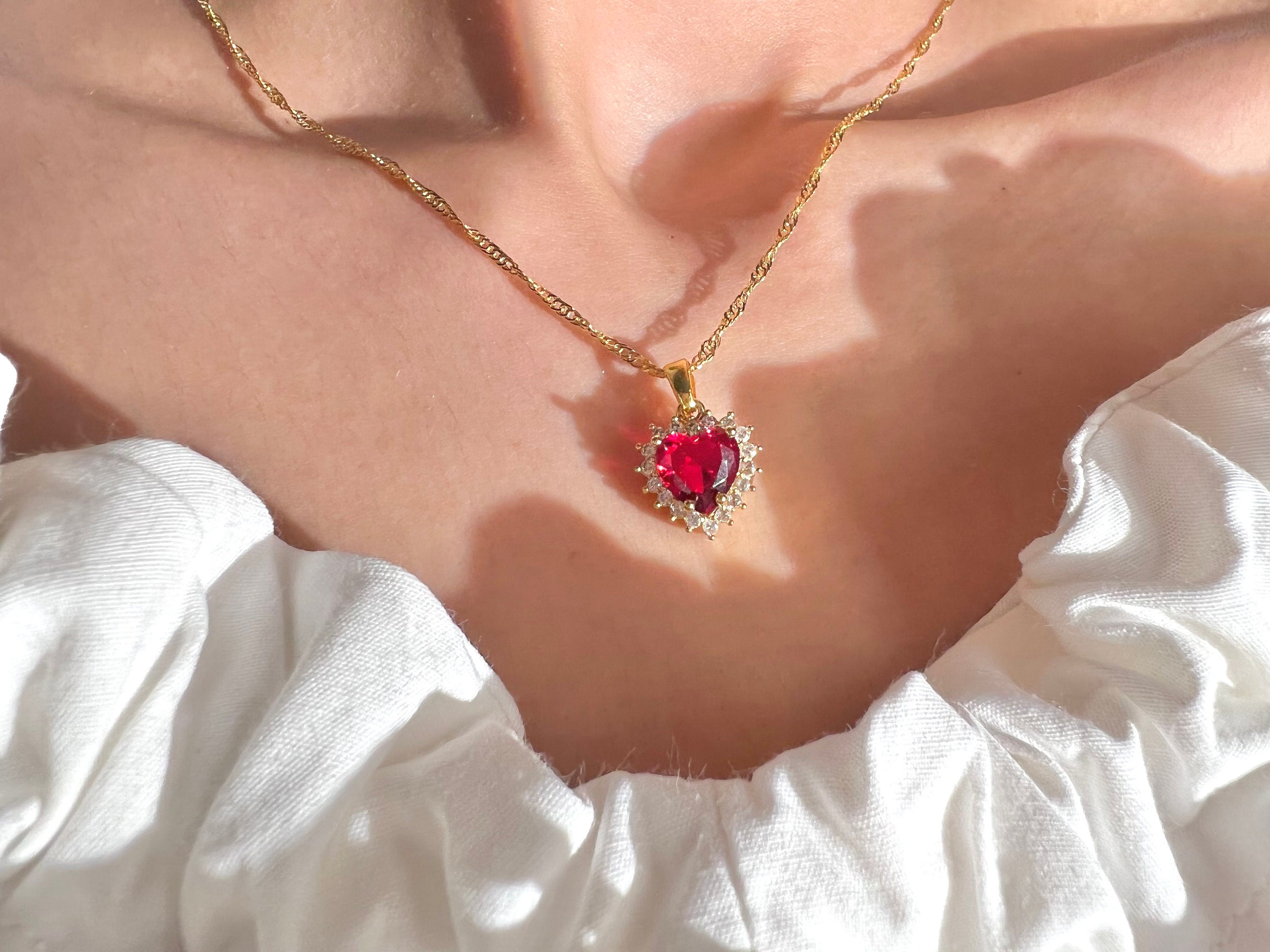 Lana Del Rey Necklace Red Heart Necklace LDR Necklace Etsy