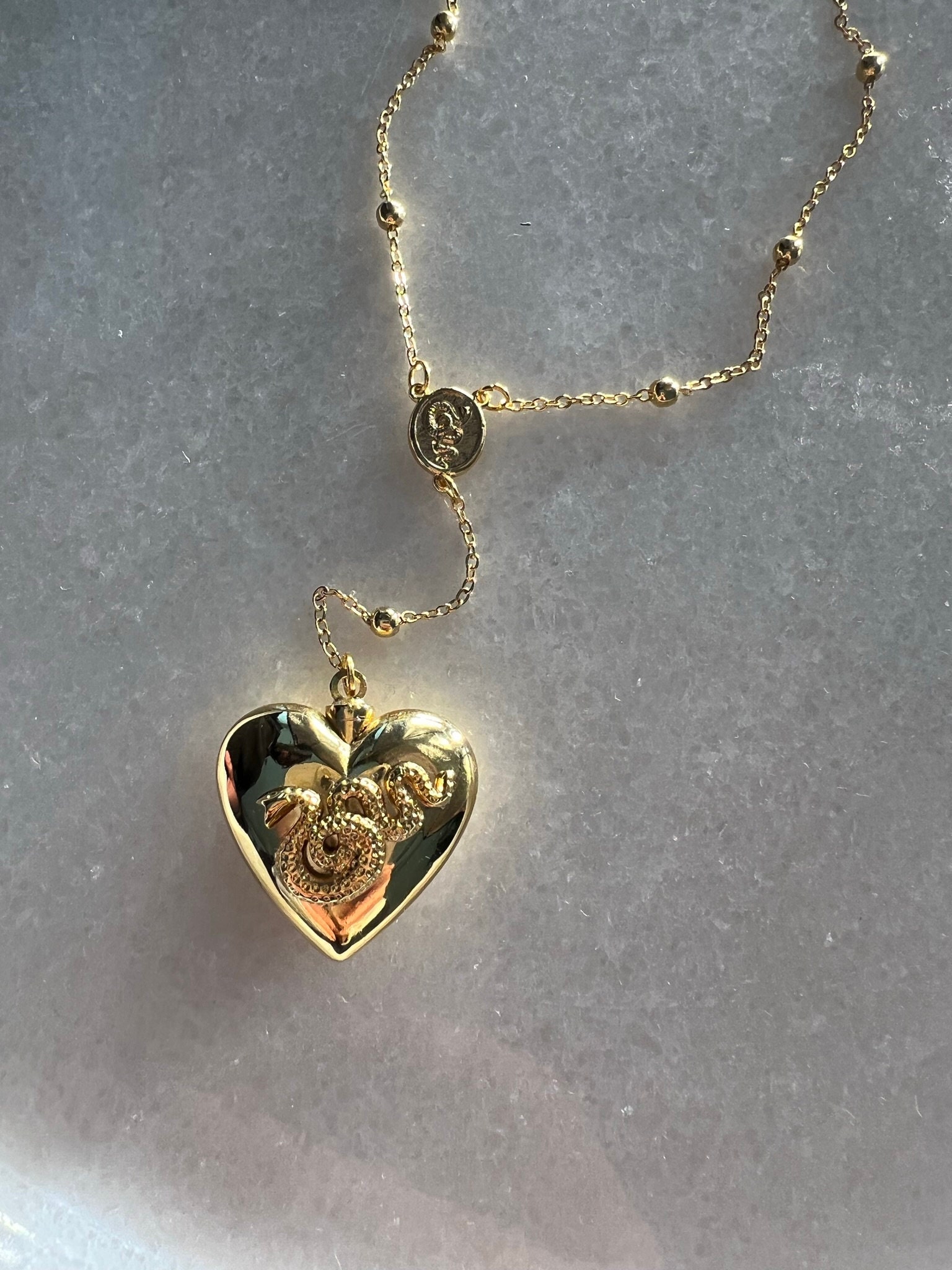 Rosary Emerald Heart Necklace