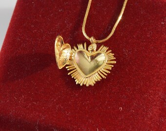Sacred Heart Necklace De Una Vez Necklace Selena Necklace Heart Locket Necklace