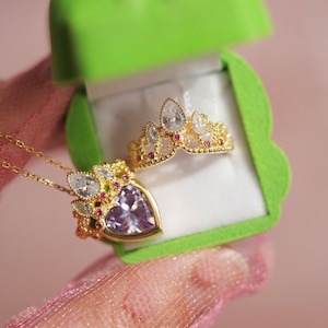 Crown Necklace + Ring Set -  Princess Jewelry, Princess Crown , Geek Jewelry