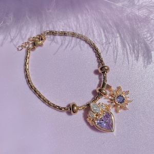 Sun Flower Bracelet-Sun Bracelet-Purple Bracelet