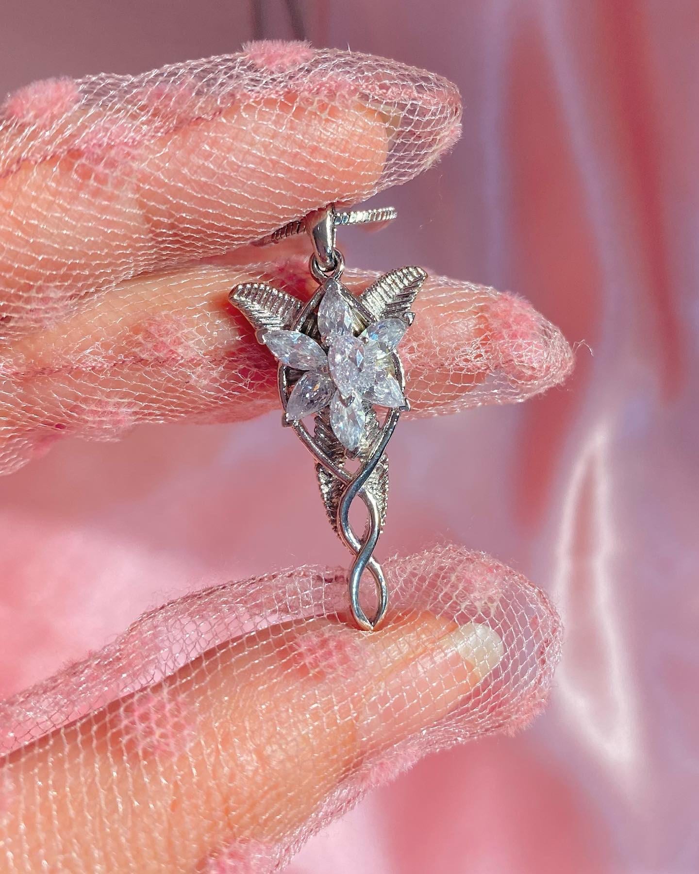 Fairy Tale Princess Pendant with snake Chain, Gift for Queen Lover Jewelery,Elf necklace
