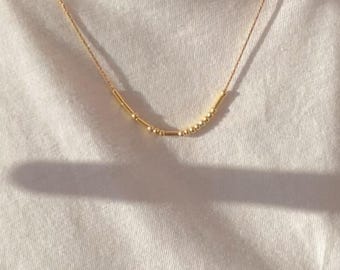 Morsecodenaamketting - eerste ketting - cadeau voor hem haar - delicate ketting voor koppels