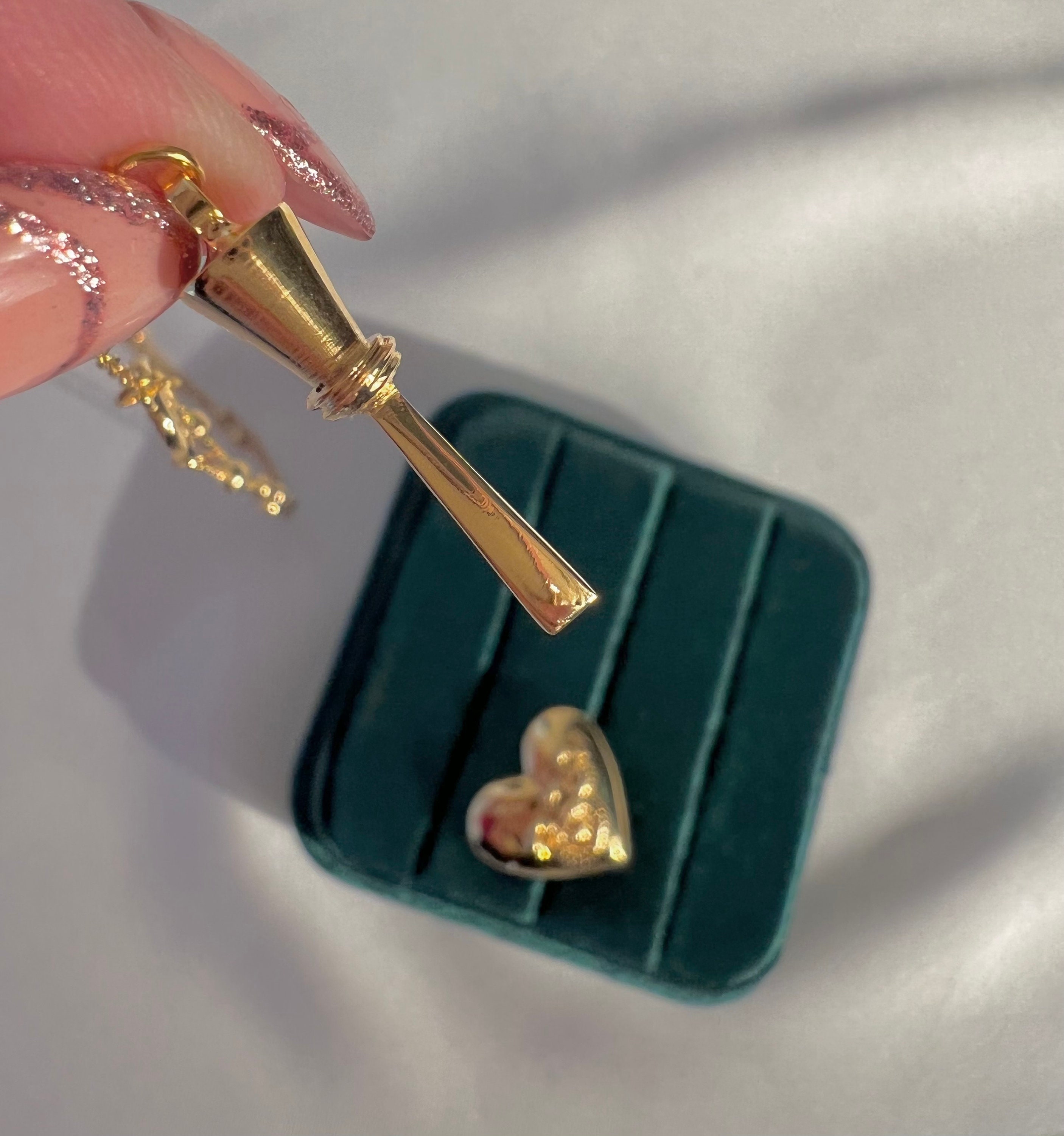 Rosary Emerald Heart Necklace