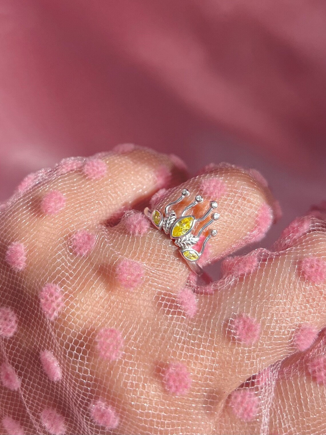 Tiana Wedding Crown Ring Princess Tiana Headpiece 925K Etsy