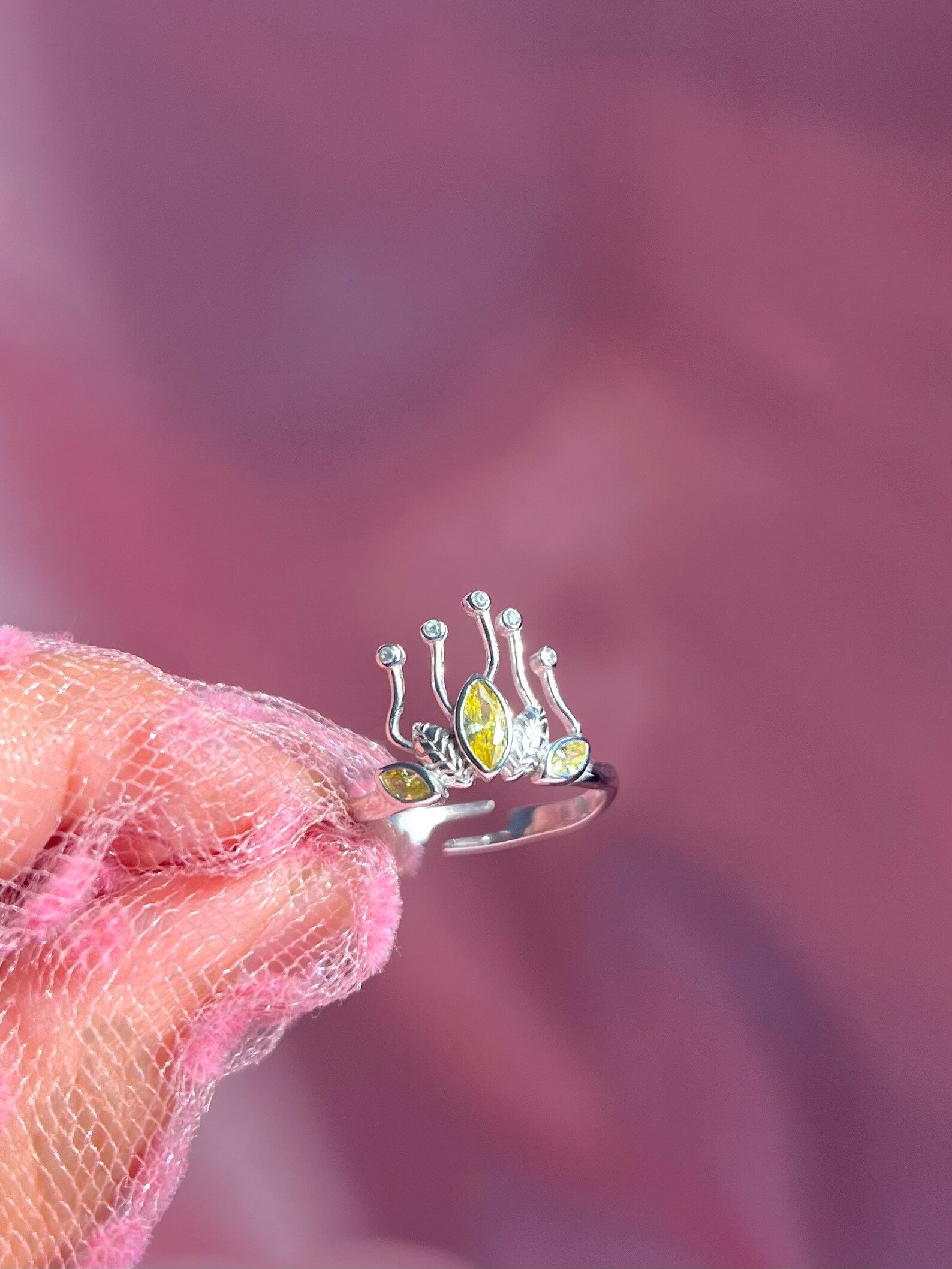 Tiana Wedding Crown Ring Princess Tiana Headpiece 925K Etsy