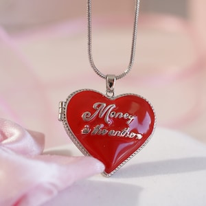 RED Herz Halskette - Herz Locket Halskette -Locket Halskette