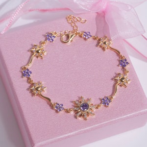 Sun Flower Bracelet-Sun Bracelet-Purple Bracelet