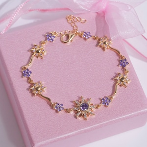 Sun Flower Bracelet-Sun Bracelet-Purple Bracelet