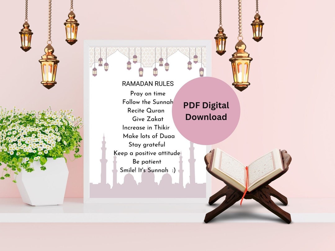 Ramadan Rules Ramadan Printable Ramadan Decoration Ramadan Etsy Canada