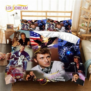 Johnny Hallyday Pillowcases Duvet Cover Set Photos