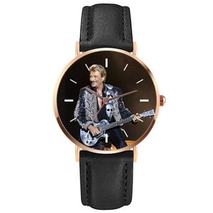 Montre Johnny Hallyday pour femme Noir Or Rose/Show