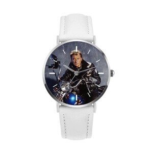 Montre Johnny Hallyday pour femme Blanc Biker