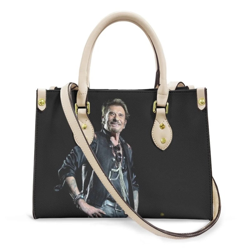 Sac à main Johnny Hallyday Rester vivant/beige