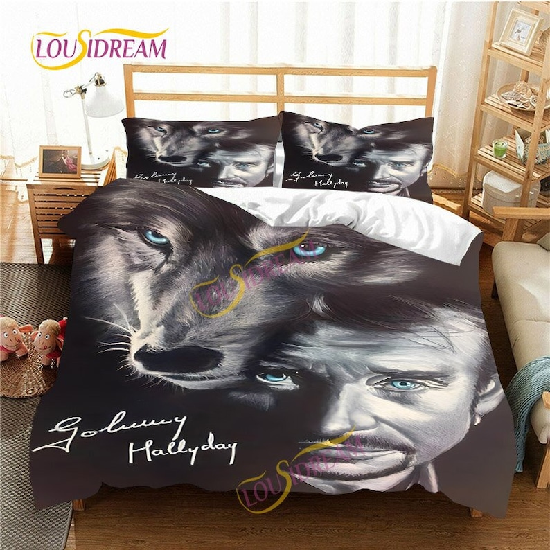 Johnny Hallyday Pillowcases Duvet Cover Set Portrait
