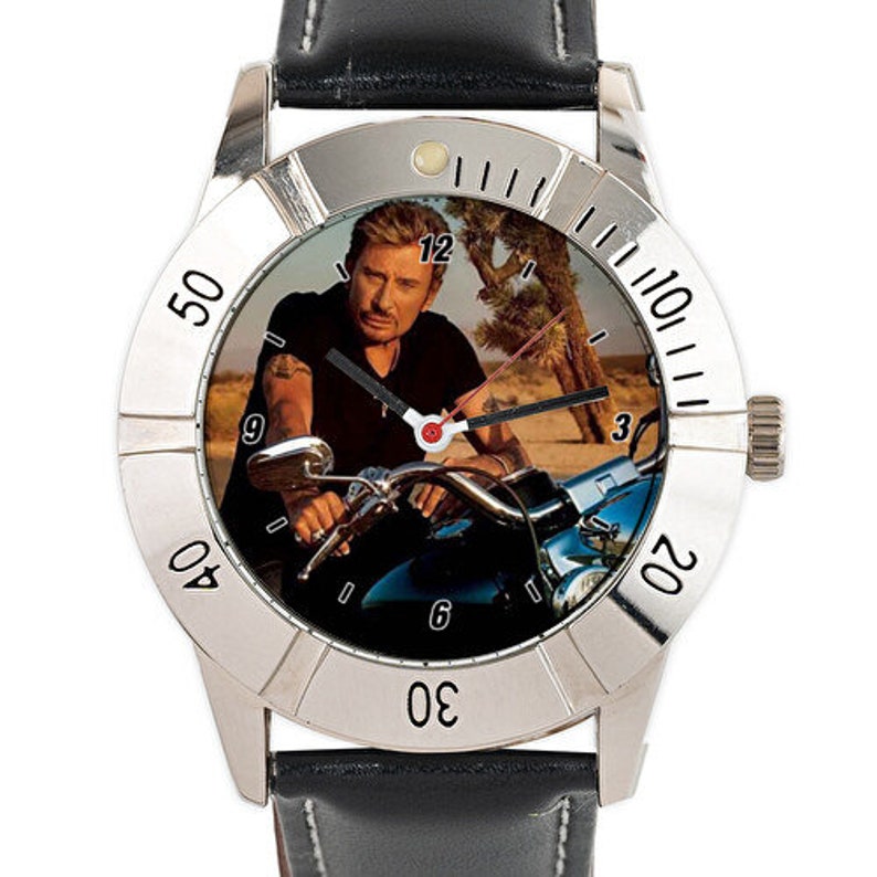 Personalized Johnny Hallyday watch Noir 3