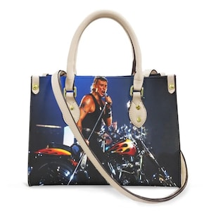 Sac à main Johnny Hallyday Moto/beige