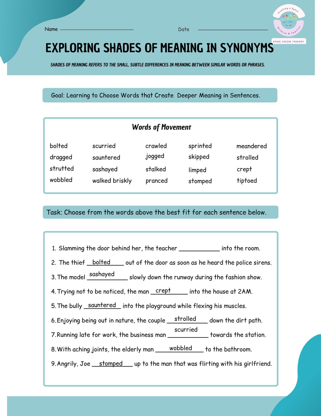 Synonym Practice - Etsy