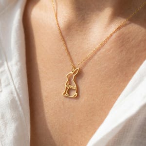 Collar personalizado con nombre de conejo, collar de conejo personalizado, joyería conmemorativa para mascotas, regalo para amantes de los conejos, collar para mamás conejos, regalo para ella.