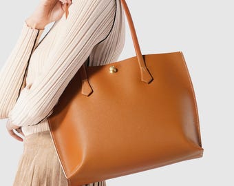 Tan Hand Sewn Leather Tote