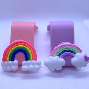 Cute Rainbow car hooks, headrest hook, trunk storage, kawaii, purse holder, grocery bag, interior accessory, car accessories, back seat