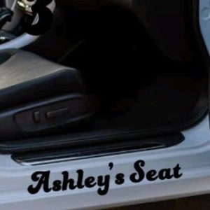 Etiqueta engomada de la etiqueta del asiento de la novia para el coche, princesa del pasajero, lado del conductor, puerta del lado del pasajero, novio, nombre personalizado, personalizar, esposo