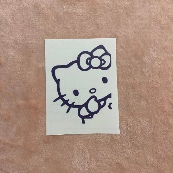 Cute Hello Kitty Window Peeker Peeking Decal Bumper Sticker Etsy