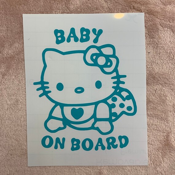 Cute Hello Kitty BABY ON BOARD Window Peeker Peeking Decal Etsy