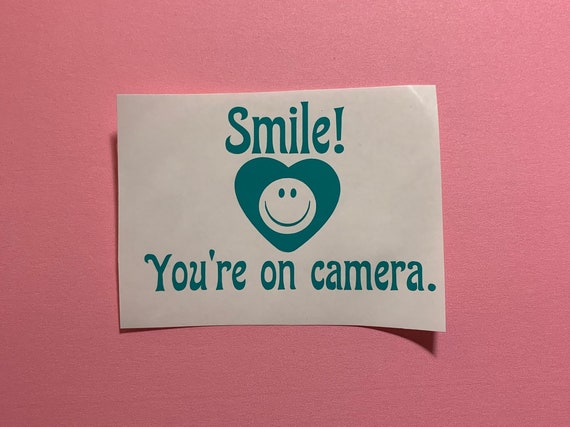 SMILE You're on Camera Vinyl Decal Bumper Sticker - Etsy