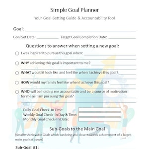 Simple Goal Planner - Goal-Setting Guide & Accountability Tool