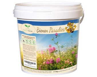 1kg Bienen Paradies Blumensamen Mischung - Bienenweide für 300 bis 500 m2 - bienenfreundliche Blumenwiese - Für Garten, Balkon oder Terasse