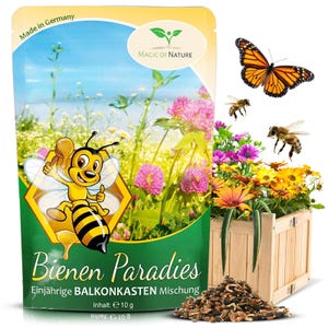 Graines Paradis des Abeilles pour Jardinière 10g - Mélange Fleurs Balcon et Terrasse - Semences Mellifères pour Pots