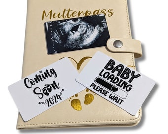 Dein Ultraschallbild mit Wunschtext I Personalisierte Foto Karte für Mutterpass und Brieftasche | Baby Scan Photo | Schwangerschaft Geschenk