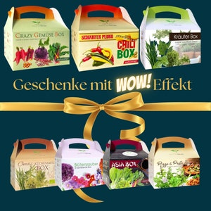 Crazy Gemüse Box Samen Anzuchtset 5 Irre Gemüse Sorten zum Selberzüchten oder zum Verschenken Geschenkidee Weihnachten I Geschenkbox Bild 8