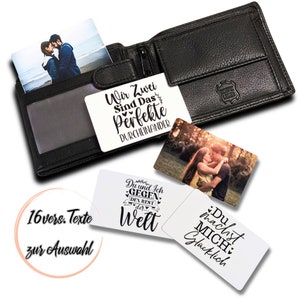 Liebes Visitenkarten mit persönlichen Foto und Wunschtext | Partner Geschenk | Brieftaschen Karte I Fotokarte I Valentinstag Geschenkidee