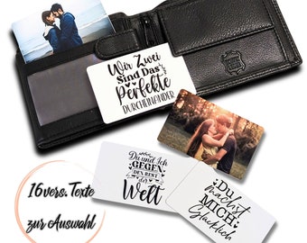 Liebes Visitenkarten mit persönlichen Foto und Wunschtext | Partner Geschenk | Valentinstag |  Brieftaschen Karte I Fotokarte I Geschenkidee