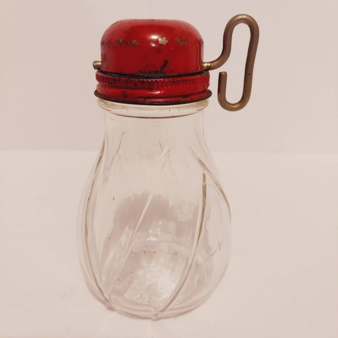 Vintage 1940s Kitchen Nut Chopper Glass Jar With Red Metal Lid Etsy