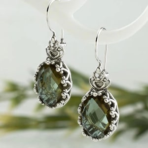 925 Sterling Silver Gemstone Drop Earrings, Alexandrite, Ruby, Amethyst, Citrine, Emerald, Blue Topaz Drop Dangle, Handmade Gift for Her