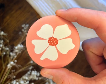 Colorful Pink Flower Fridge Magnet – Floral, handmade magnet as a gift idea or kitchen decoration