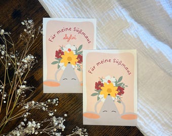 Personalized postcard "For my sweetheart", motif card for sending or as a gift insert, A6 greeting card