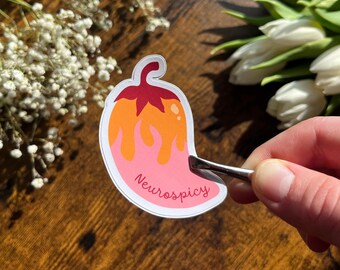 Paper stickers Chili "Neurospicy" – handmade stickers for neurodivergent people and friends
