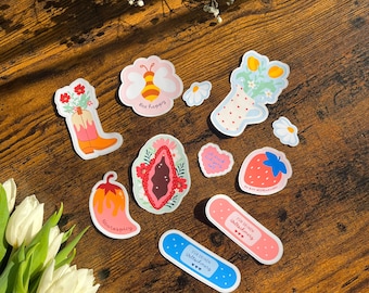 Cute paper stickers – handmade stickers with positive motifs | Decoration for journaling, gifts & notebooks