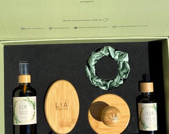 Hair Growth Gift Kit: Rosemary Tonic, Scalp Brush, Silk Scrunchie