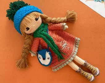 Crochet Doll for Sale, Amigurumi Doll for Sale, Crochet Amigurumi Doll, Snowflake, Stuffed Doll, Cuddle Doll, Amigurumi Girl, Plush Toys