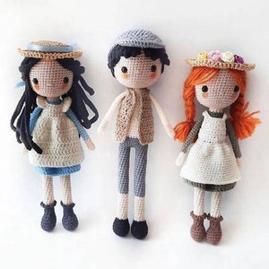 Gilbert, Anne with an E, Crochet Doll, Amigurumi Doll, Gift for daughter, Best friends gift, Canadian Girl, Knitting Doll, Anne Shirley