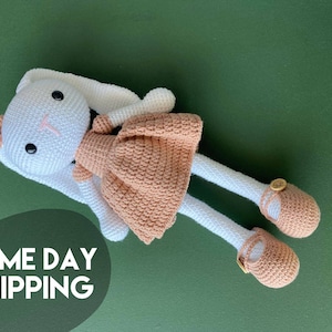 Easter Bunny, Amigurumi Bunny Doll, Crochet Animals, Crochet Rabbit, Customized Long Ear Bunny, Handmade Stuffed Bunny, Cute Bunny Gift