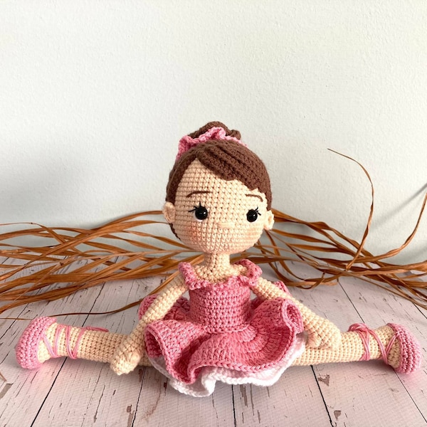 Poupée ballerine au crochet, cadeau Amigurumi, cadeaux d'anniversaire, jouets ballerines, cadeau au crochet, poupée amigurumi, poupée en tricot, poupée finie