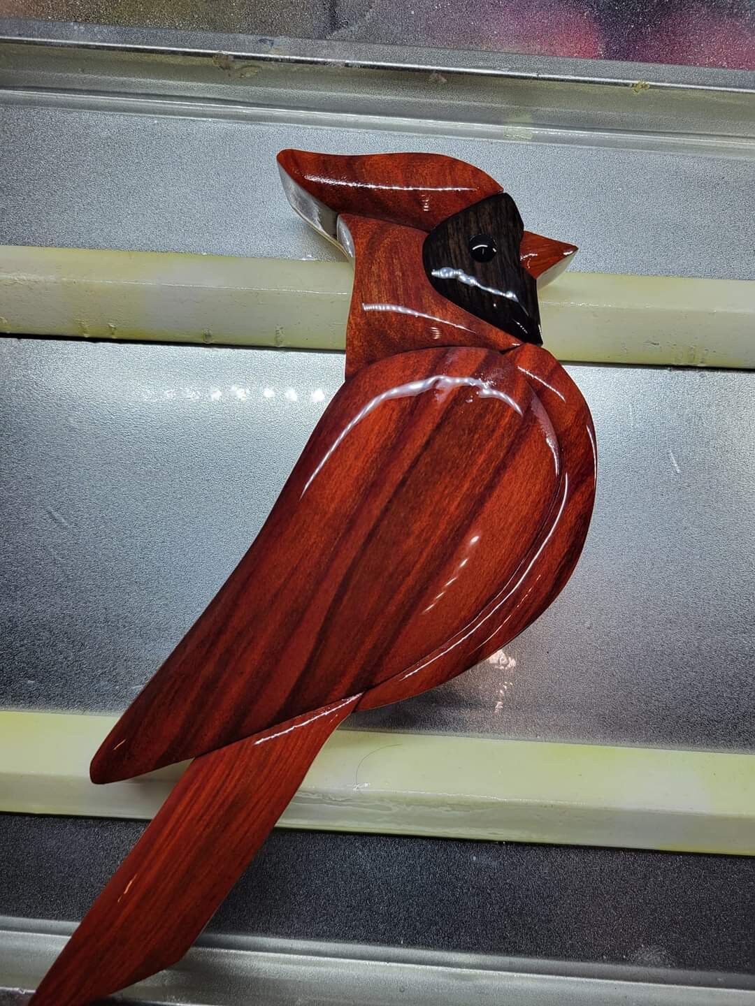 Handmade Intarsia Wooden Cardinal Wall Hanging: Redheart Wood Decor ...