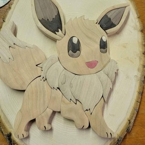 Wooden Cat Anime intarsia. Handmade gift, anime lover