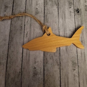 Wooden Shark Christmas Ornament, Christmas Gift, Stocking Stuffer
